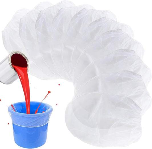 10pcs Paint Strainer Bag - 5 Gallon Paint Filter Mesh Strainer | Nylon Mesh Filter Bag with Elastic Drawstring Top Opening, for 5 Gallon Bucket, Fine Mesh Bag for Gardening, Plant Protection