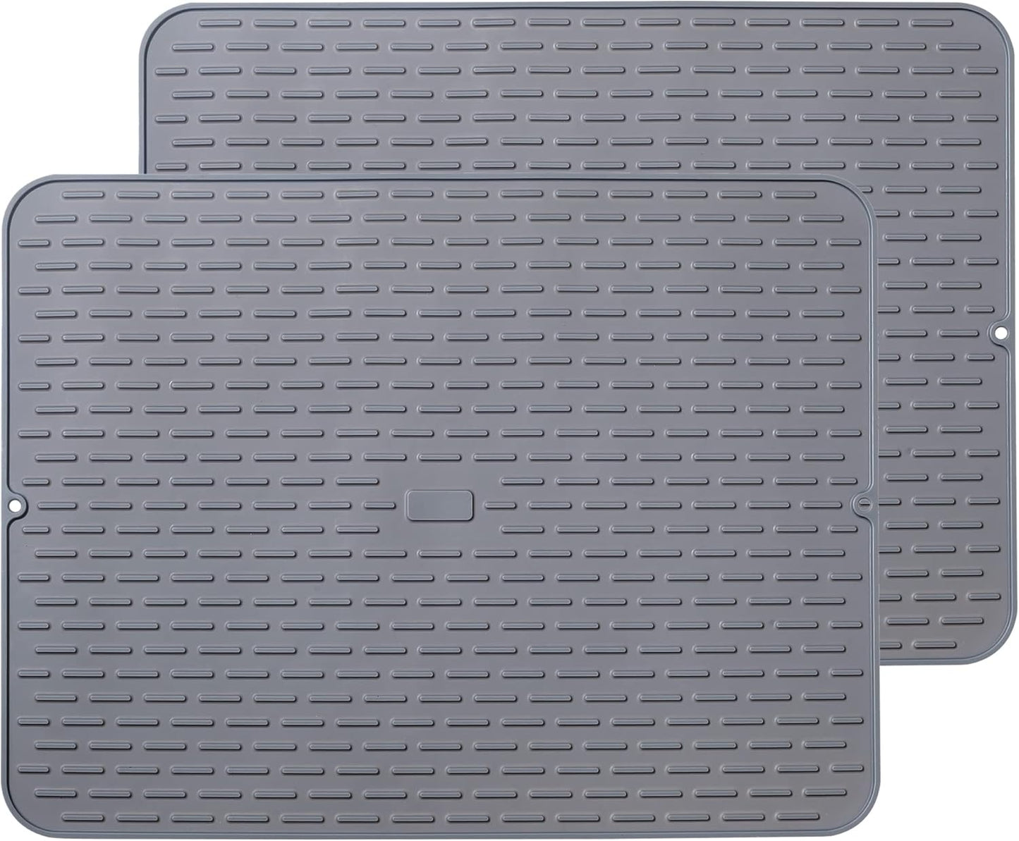 Silicone Dish Drying Mat - Extral Large 24" x 18" - Set of 2 Flexible Rubber Drying Mat, Heat Resistant Silicone Trivet, Countertop Mat, Dish Draining Mat, Sink Mat