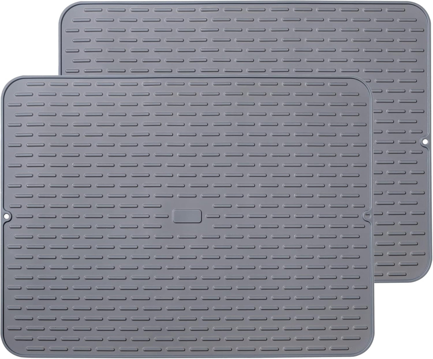 Silicone Dish Drying Mat - Extral Large 24" x 18" - Set of 2 Flexible Rubber Drying Mat, Heat Resistant Silicone Trivet, Countertop Mat, Dish Draining Mat, Sink Mat