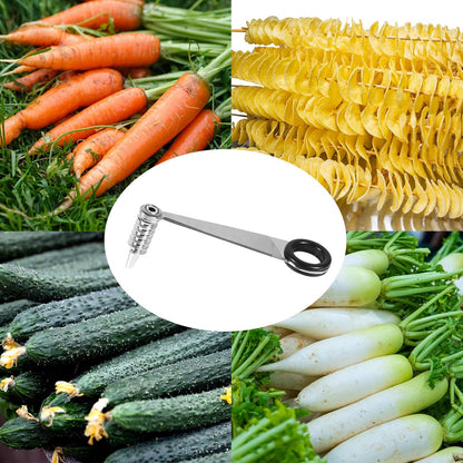 Spiral Cutter Slicer, Manual Stainless Steel Spiralizer Portable Spiral Knife Peeler Tool for Vegetable Potato Cucumber Carrot Fruit Kitchen Gadgets