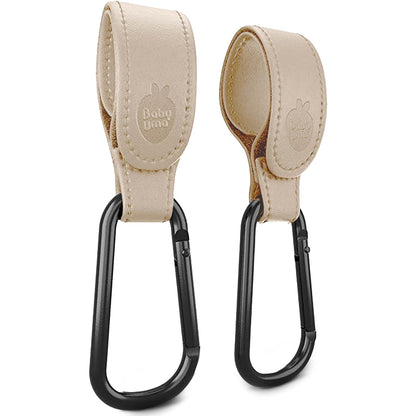 Stroller Hooks for Bags (2 Pack) - Non-Slip, One-Hand Use, 11 lb | These universal stroller clips open one-handed, resist slipping, and each carabiner hook holds 11 lbs—a travel essential.