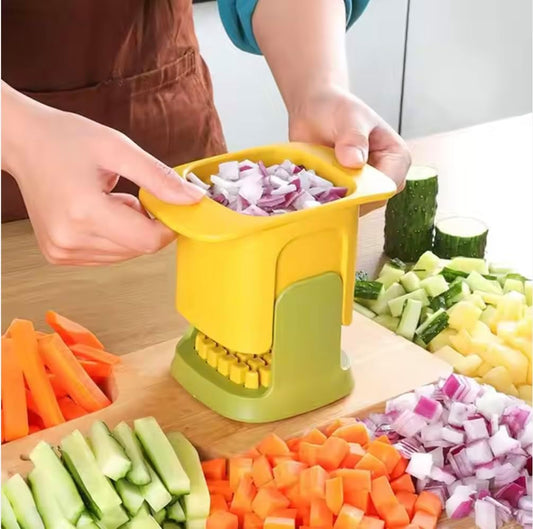 Vegetable Chopper and Dicer, Yellow and Green, Chop Fruits and Vegetables Quickly