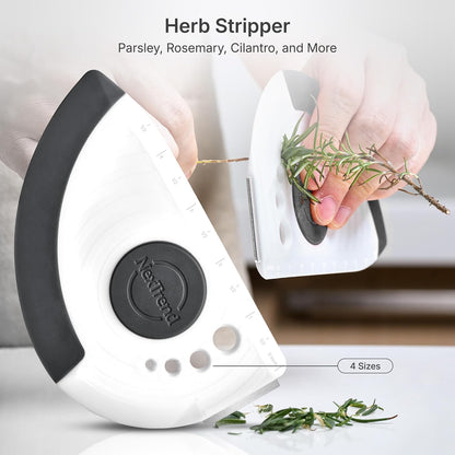 red 5-in-1 flexible dough and bowl scraper with stainless-steel edge and integrated ruler