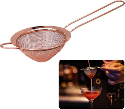 Small Fine Mesh Strainer, Stainless Steel, Gold