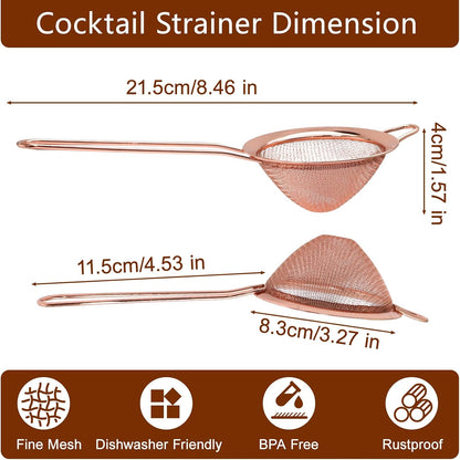 Small Fine Mesh Strainer, Stainless Steel, Gold
