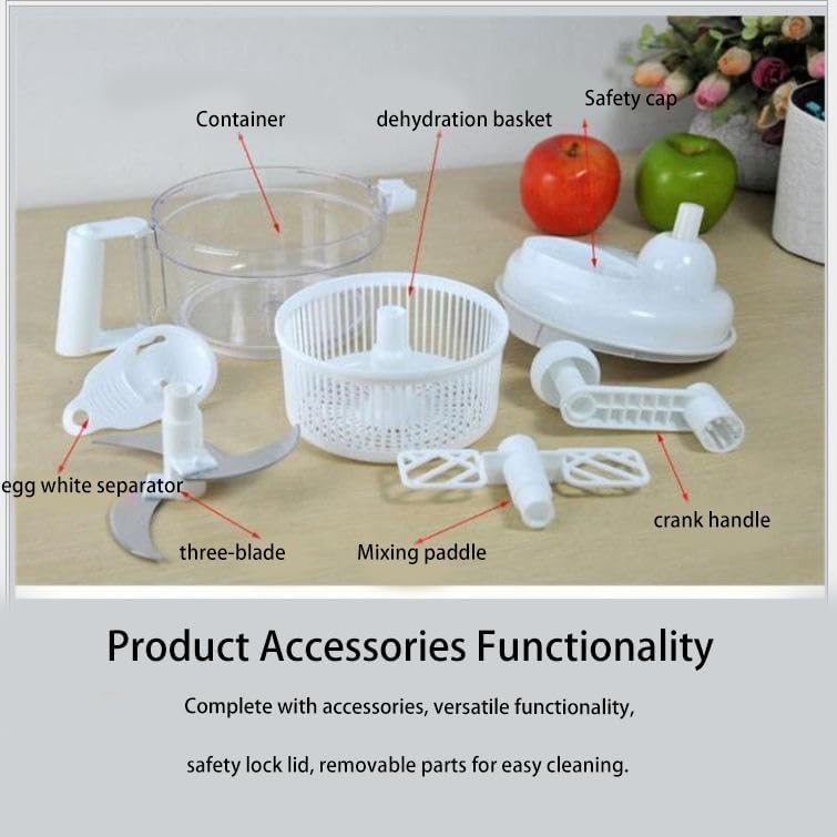 Manual Food Chopper - Vegetable Manual Quick Chopper, Easy-Clean Food Dicer, Suitable for Vegetables, Meat, Fruit, Nuts, Herbs, Onions, Salsa, and More - Multi-Function Manual Food Processor