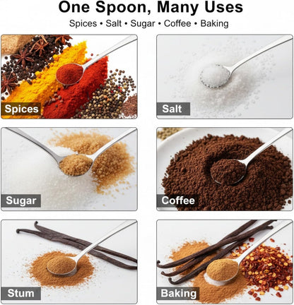 12 Pcs Mini Stainless Steel Spice Spoons, 3.5 Inch, Silver