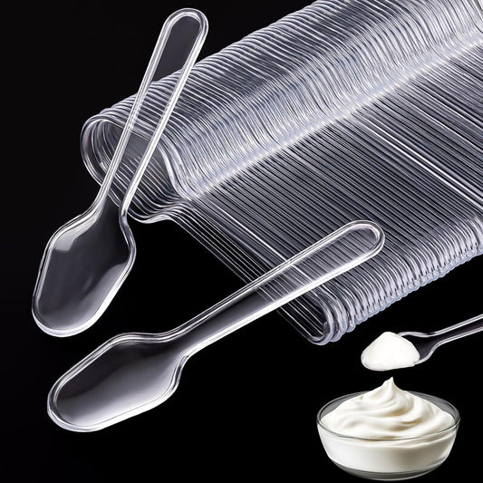 550 Pcs Disposable Mini Tasting Spoons | Small Sample Spoon, for Cake, Yogurt, Jello, Jam and Pudding, Clear