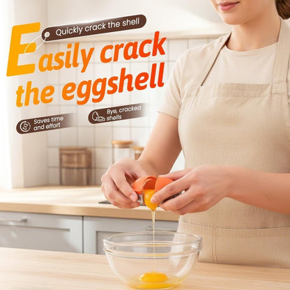 2026 New Egg Shell Opener, 2Pcs Stainless Steel Egg Cracker Tool, Multifunctional Egg Shell Opener for Raw & Hard-Boiled Eggs, Handheld Kitchen Gadget for Easy Peeling & Separating