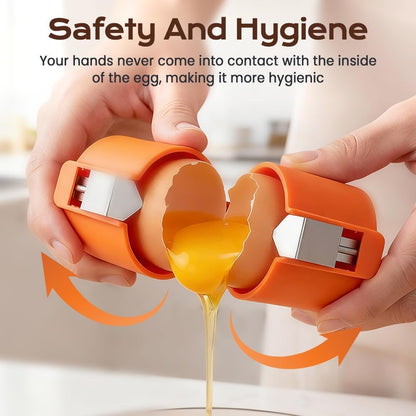2026 New Egg Shell Opener, 2Pcs Stainless Steel Egg Cracker Tool, Multifunctional Egg Shell Opener for Raw & Hard-Boiled Eggs, Handheld Kitchen Gadget for Easy Peeling & Separating