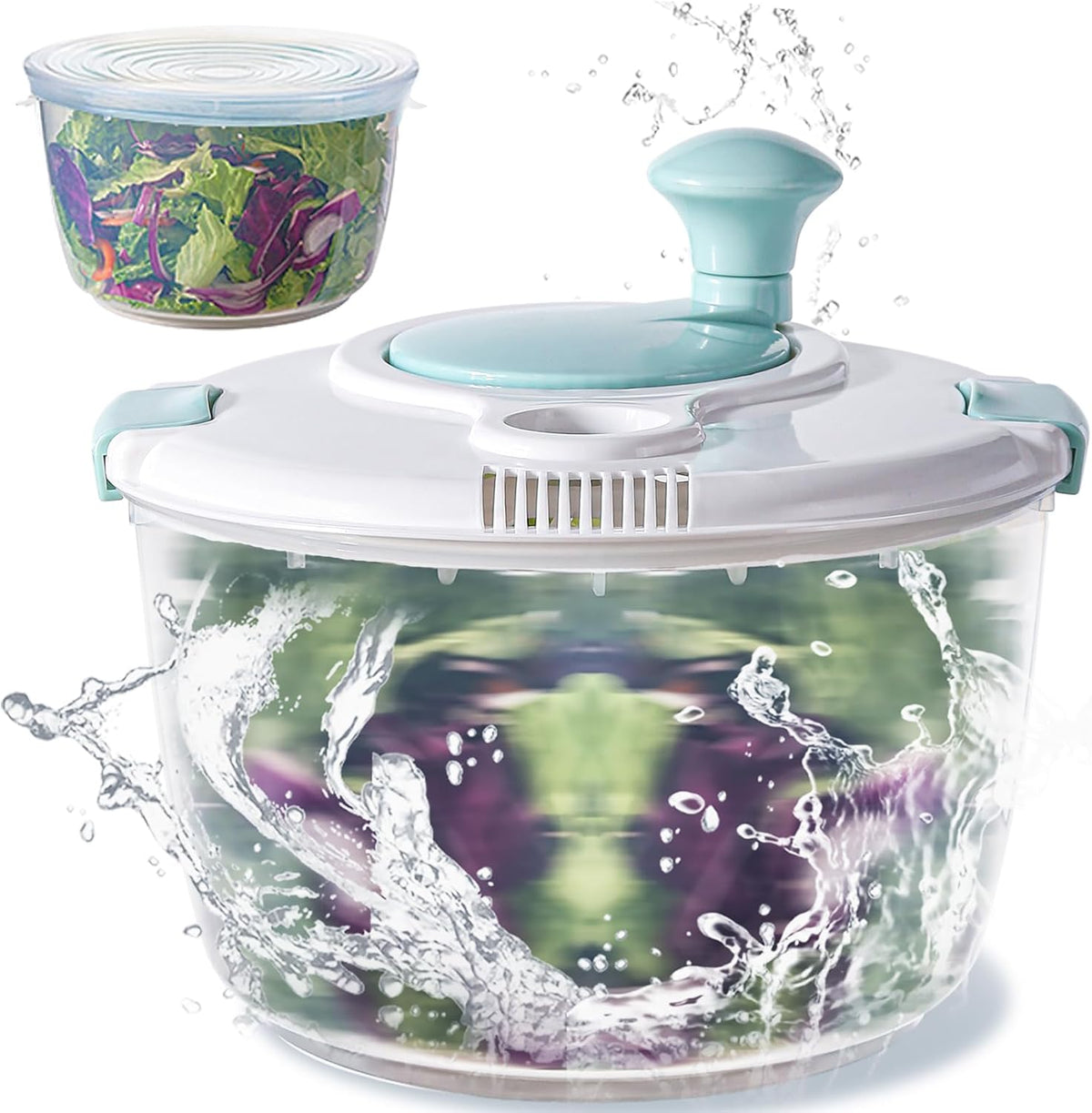 4.8 Qt Large Salad Spinner with Storage Lid, Lettuce and Vegetable Spinner