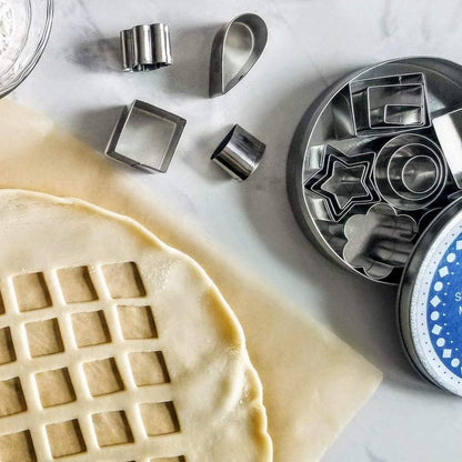 24pcs Mini Cookie Cutter Shapes Set - 8 Shapes, 3 sizes | 100% Stainless Steel, Dishwasher Safe, Rust Resistant, Crisp Cutting Edge , Fruits, Bento Lunch, Sandwich, Fondant, Cheese