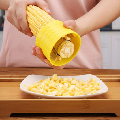 2pcs Manual Portable Mini Circular Corn Shaver Threshing Stainless Steel Yellow Corn Stripper Peeler Home Vegetable Tools