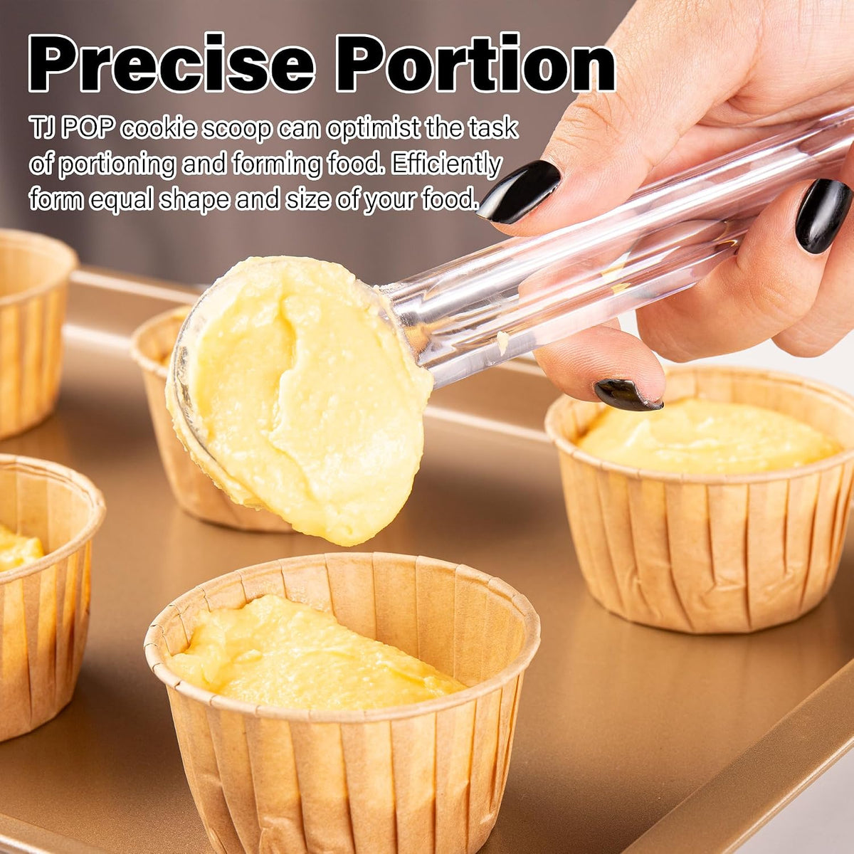 Extra Small Cookie Scoop 1 tsp, Professional Stainless Steel Tiny Ice Cream Scoop 25mm, Melon Baller Scoop Good Soft Grips, Quick Trigger Release