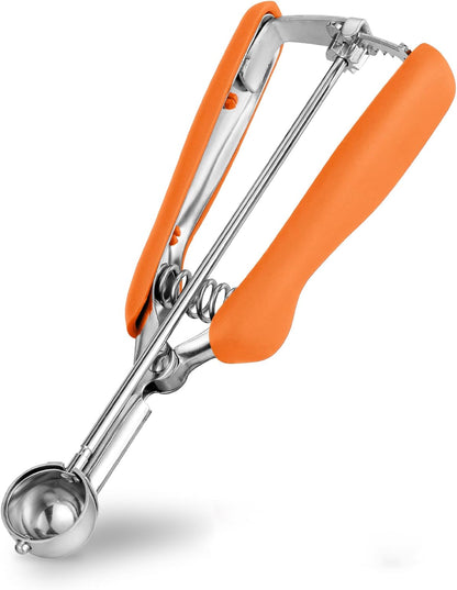 Extra Small Cookie Scoop 1 tsp, Professional Stainless Steel Tiny Ice Cream Scoop 25mm, Melon Baller Scoop Good Soft Grips, Quick Trigger Release
