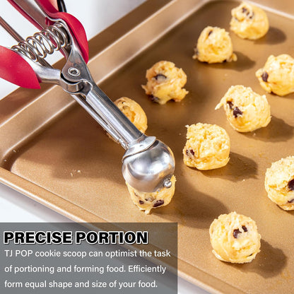 Extra Small Cookie Scoop 1 tsp, Professional Stainless Steel Tiny Ice Cream Scoop 25mm, Melon Baller Scoop Good Soft Grips, Quick Trigger Release