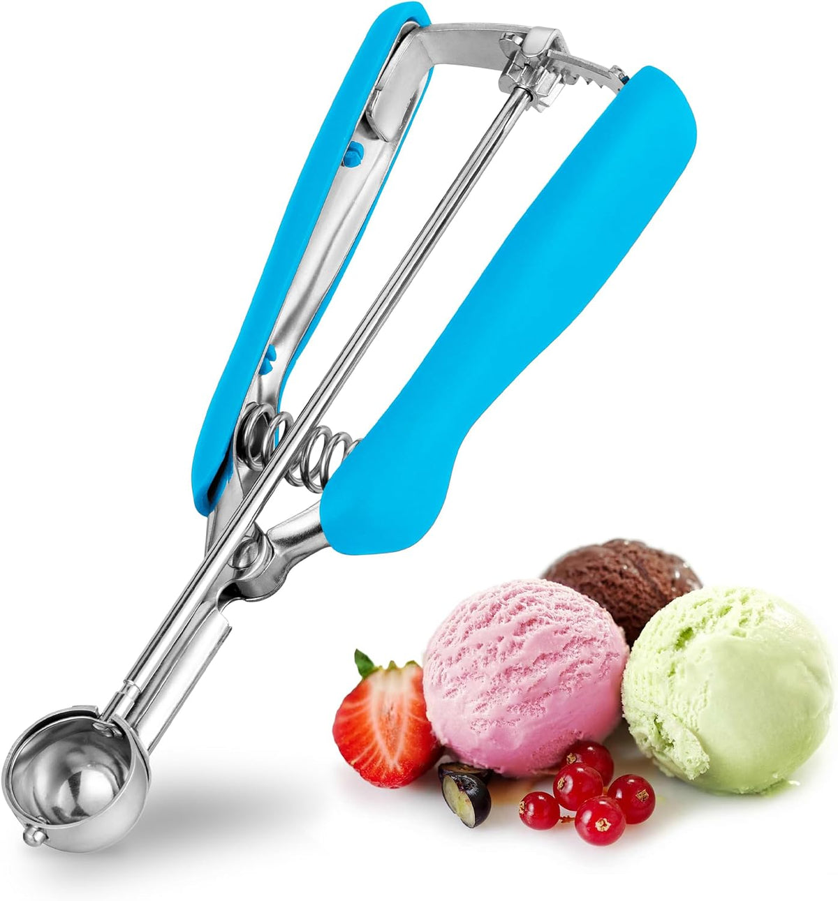 Extra Small Cookie Scoop 1 tsp, Professional Stainless Steel Tiny Ice Cream Scoop 25mm, Melon Baller Scoop Good Soft Grips, Quick Trigger Release