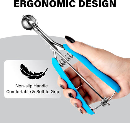 Extra Small Cookie Scoop 1 tsp, Professional Stainless Steel Tiny Ice Cream Scoop 25mm, Melon Baller Scoop Good Soft Grips, Quick Trigger Release