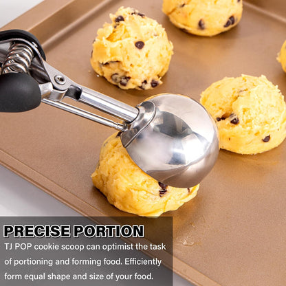 Extra Small Cookie Scoop 1 tsp, Professional Stainless Steel Tiny Ice Cream Scoop 25mm, Melon Baller Scoop Good Soft Grips, Quick Trigger Release