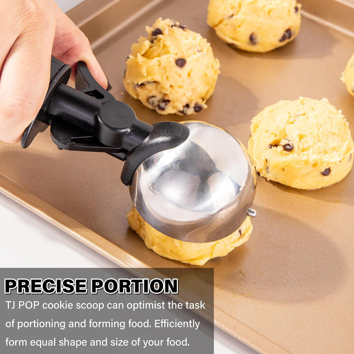 Extra Small Cookie Scoop 1 tsp, Professional Stainless Steel Tiny Ice Cream Scoop 25mm, Melon Baller Scoop Good Soft Grips, Quick Trigger Release