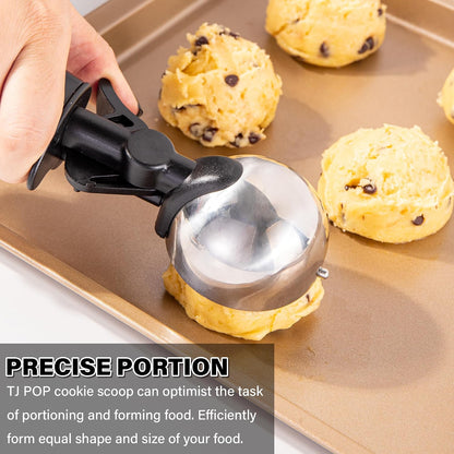 Extra Small Cookie Scoop 1 tsp, Professional Stainless Steel Tiny Ice Cream Scoop 25mm, Melon Baller Scoop Good Soft Grips, Quick Trigger Release