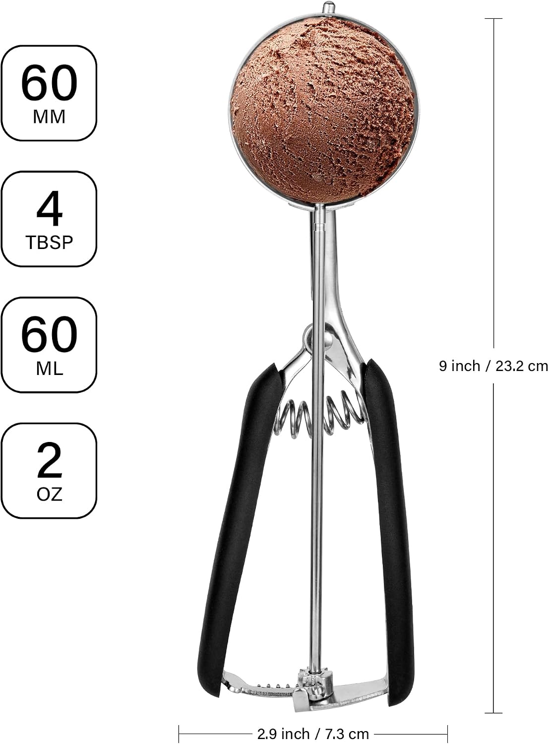 Extra Small Cookie Scoop 1 tsp, Professional Stainless Steel Tiny Ice Cream Scoop 25mm, Melon Baller Scoop Good Soft Grips, Quick Trigger Release