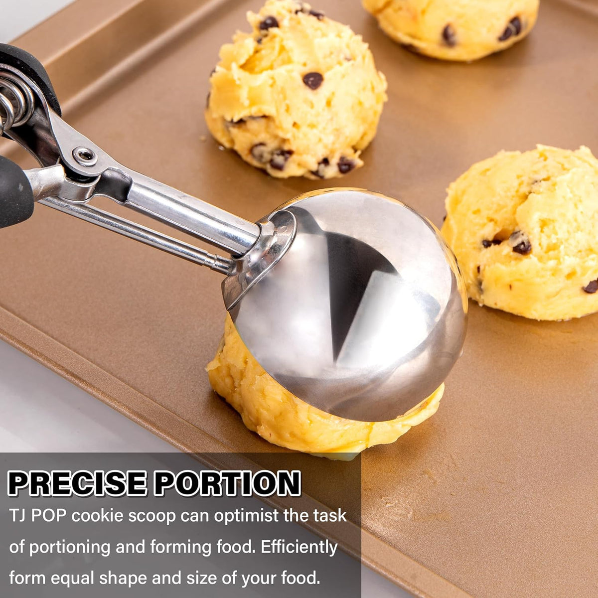 Extra Small Cookie Scoop 1 tsp, Professional Stainless Steel Tiny Ice Cream Scoop 25mm, Melon Baller Scoop Good Soft Grips, Quick Trigger Release
