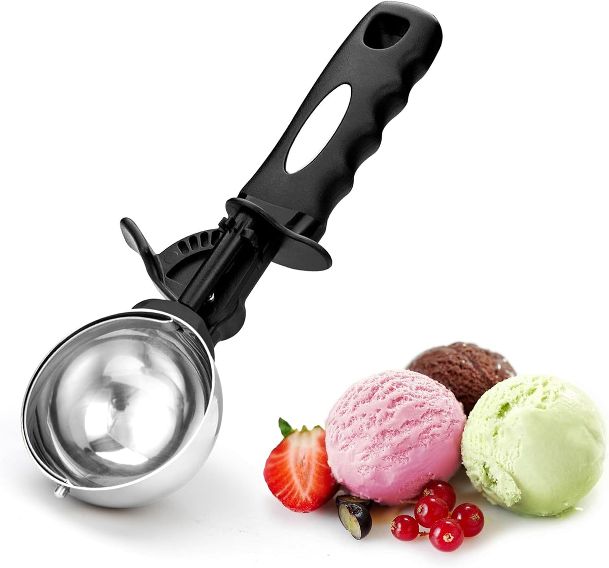 Extra Small Cookie Scoop 1 tsp, Professional Stainless Steel Tiny Ice Cream Scoop 25mm, Melon Baller Scoop Good Soft Grips, Quick Trigger Release