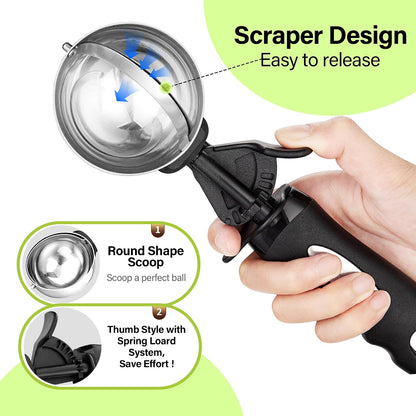 Extra Small Cookie Scoop 1 tsp, Professional Stainless Steel Tiny Ice Cream Scoop 25mm, Melon Baller Scoop Good Soft Grips, Quick Trigger Release