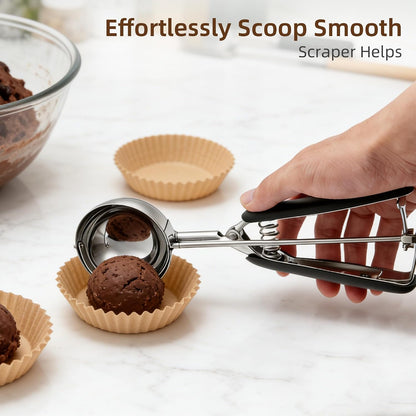 Extra Small Cookie Scoop 1 tsp, Professional Stainless Steel Tiny Ice Cream Scoop 25mm, Melon Baller Scoop Good Soft Grips, Quick Trigger Release
