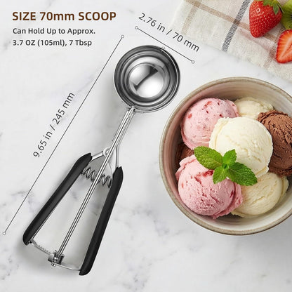 Extra Small Cookie Scoop 1 tsp, Professional Stainless Steel Tiny Ice Cream Scoop 25mm, Melon Baller Scoop Good Soft Grips, Quick Trigger Release