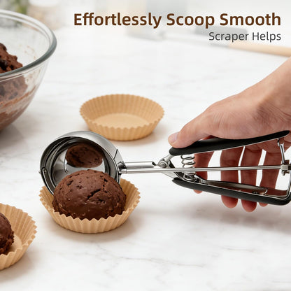 Extra Small Cookie Scoop 1 tsp, Professional Stainless Steel Tiny Ice Cream Scoop 25mm, Melon Baller Scoop Good Soft Grips, Quick Trigger Release