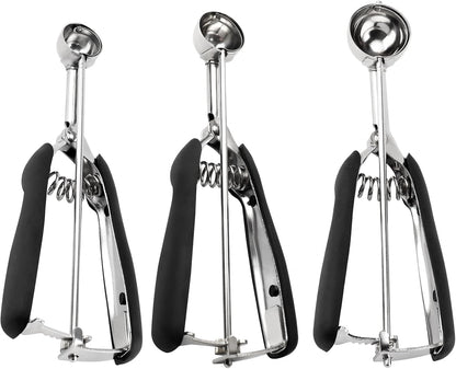 Extra Small Cookie Scoop 1 tsp, Professional Stainless Steel Tiny Ice Cream Scoop 25mm, Melon Baller Scoop Good Soft Grips, Quick Trigger Release