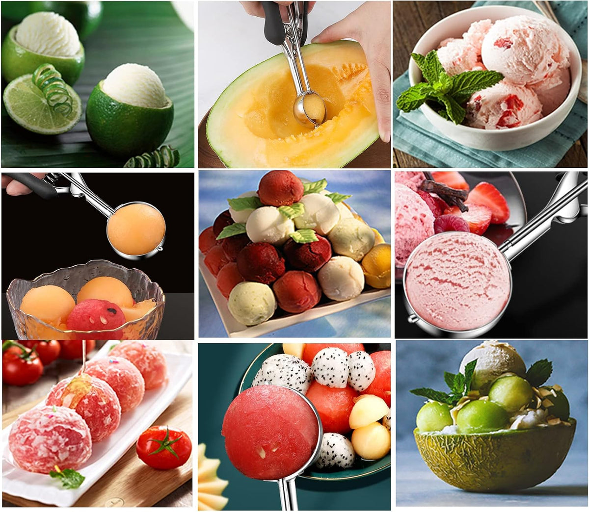 Extra Small Cookie Scoop 1 tsp, Professional Stainless Steel Tiny Ice Cream Scoop 25mm, Melon Baller Scoop Good Soft Grips, Quick Trigger Release
