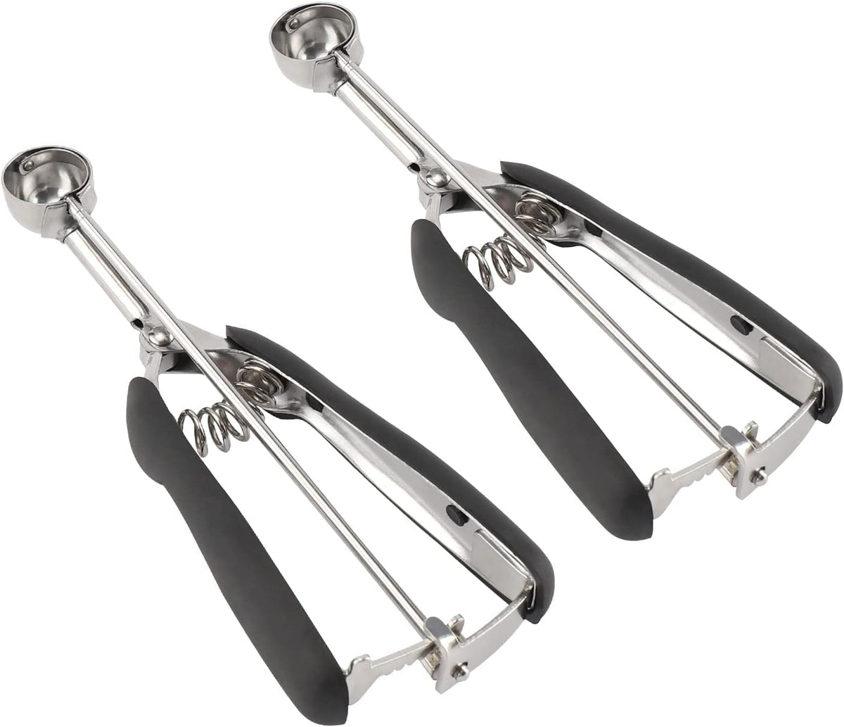 Extra Small Cookie Scoop 1 tsp, Professional Stainless Steel Tiny Ice Cream Scoop 25mm, Melon Baller Scoop Good Soft Grips, Quick Trigger Release