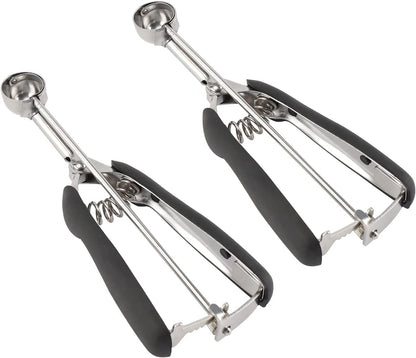 Extra Small Cookie Scoop 1 tsp, Professional Stainless Steel Tiny Ice Cream Scoop 25mm, Melon Baller Scoop Good Soft Grips, Quick Trigger Release