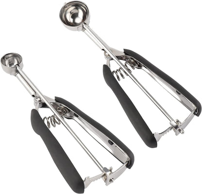 Extra Small Cookie Scoop 1 tsp, Professional Stainless Steel Tiny Ice Cream Scoop 25mm, Melon Baller Scoop Good Soft Grips, Quick Trigger Release