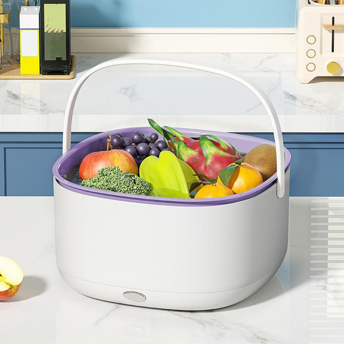 Electric Fruits Vegetables Washing Basket,Large Capacity Sturdy Kitchen Sink Strainer for Fruit and Vegetable Wash,Portable Fruit and Vegetable Cleansing Machine for Kitchen Food