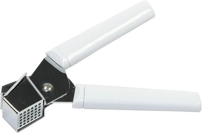 Classic Garlic and Spice Press, 6.88 inch, White and Chrome