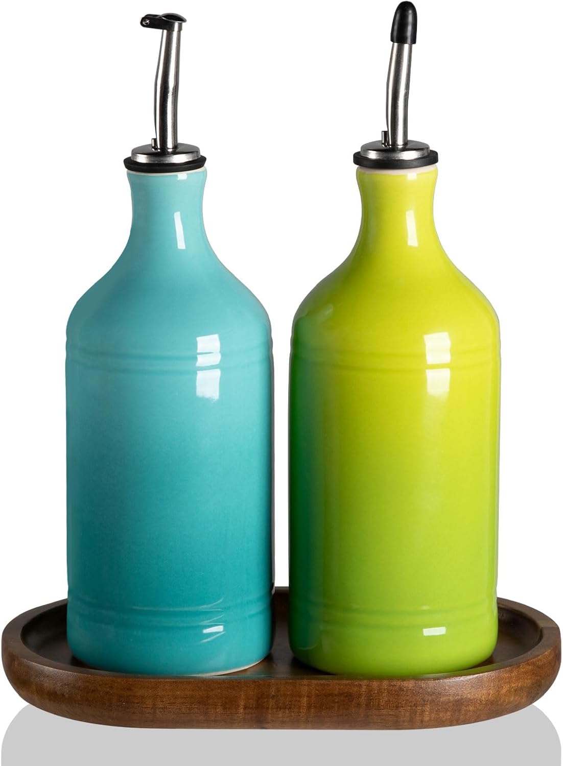 Sweejar Ceramic Olive Oil Dispenser Bottle, Opaque Oil Cruet Protects to Reduce Oxidation, Suitable for Storage Vinegar, Coffee Syrups & Other Liquids, Pack of 1, 15.5 Fl Oz(Beige)