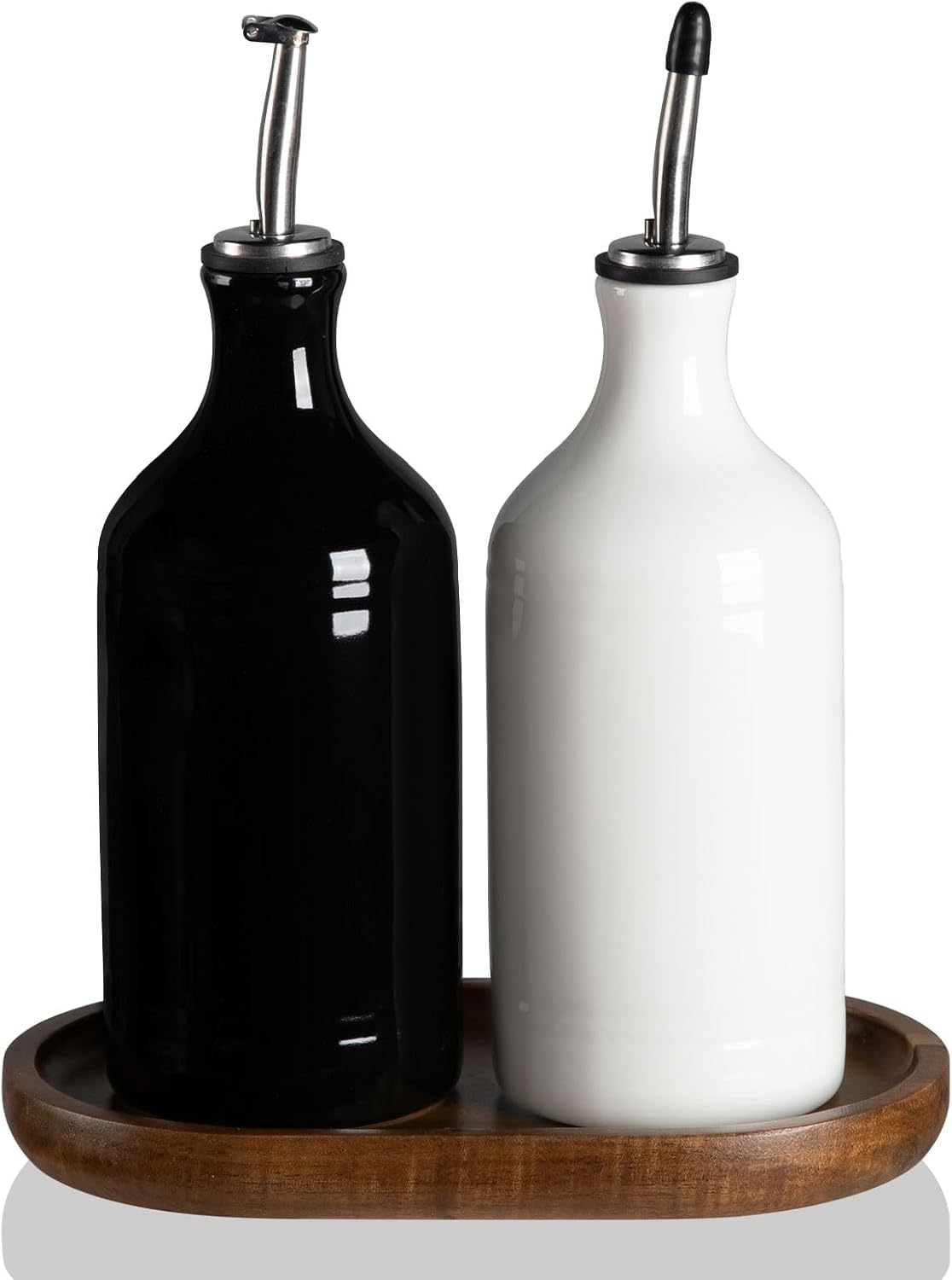 Sweejar Ceramic Olive Oil Dispenser Bottle, Opaque Oil Cruet Protects to Reduce Oxidation, Suitable for Storage Vinegar, Coffee Syrups & Other Liquids, Pack of 1, 15.5 Fl Oz(Beige)