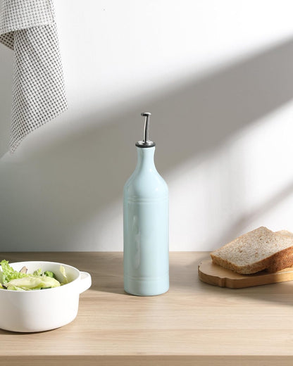 Sweejar Ceramic Olive Oil Dispenser Bottle, Opaque Oil Cruet Protects to Reduce Oxidation, Suitable for Storage Vinegar, Coffee Syrups & Other Liquids, Pack of 1, 15.5 Fl Oz(Beige)