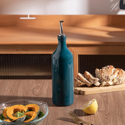 Sweejar Ceramic Olive Oil Dispenser Bottle, Opaque Oil Cruet Protects to Reduce Oxidation, Suitable for Storage Vinegar, Coffee Syrups & Other Liquids, Pack of 1, 15.5 Fl Oz(Beige)