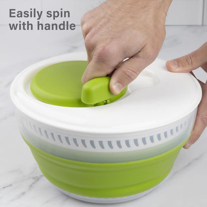 PrepWorks 3 Qt Collapsible Salad Spinner for Quick Salad Washing and Drying