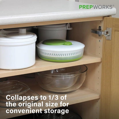 PrepWorks 3 Qt Collapsible Salad Spinner for Quick Salad Washing and Drying