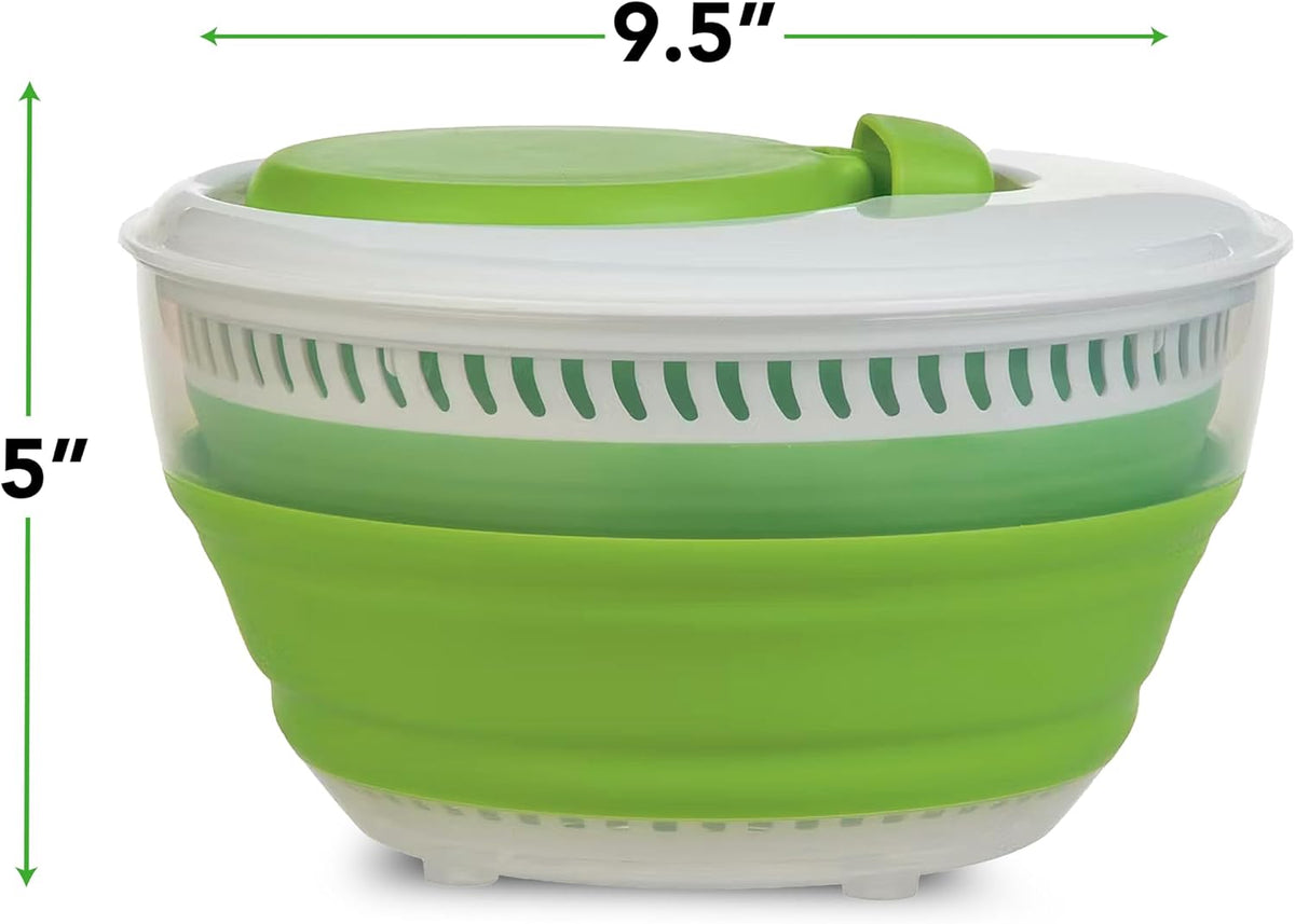 PrepWorks 3 Qt Collapsible Salad Spinner for Quick Salad Washing and Drying