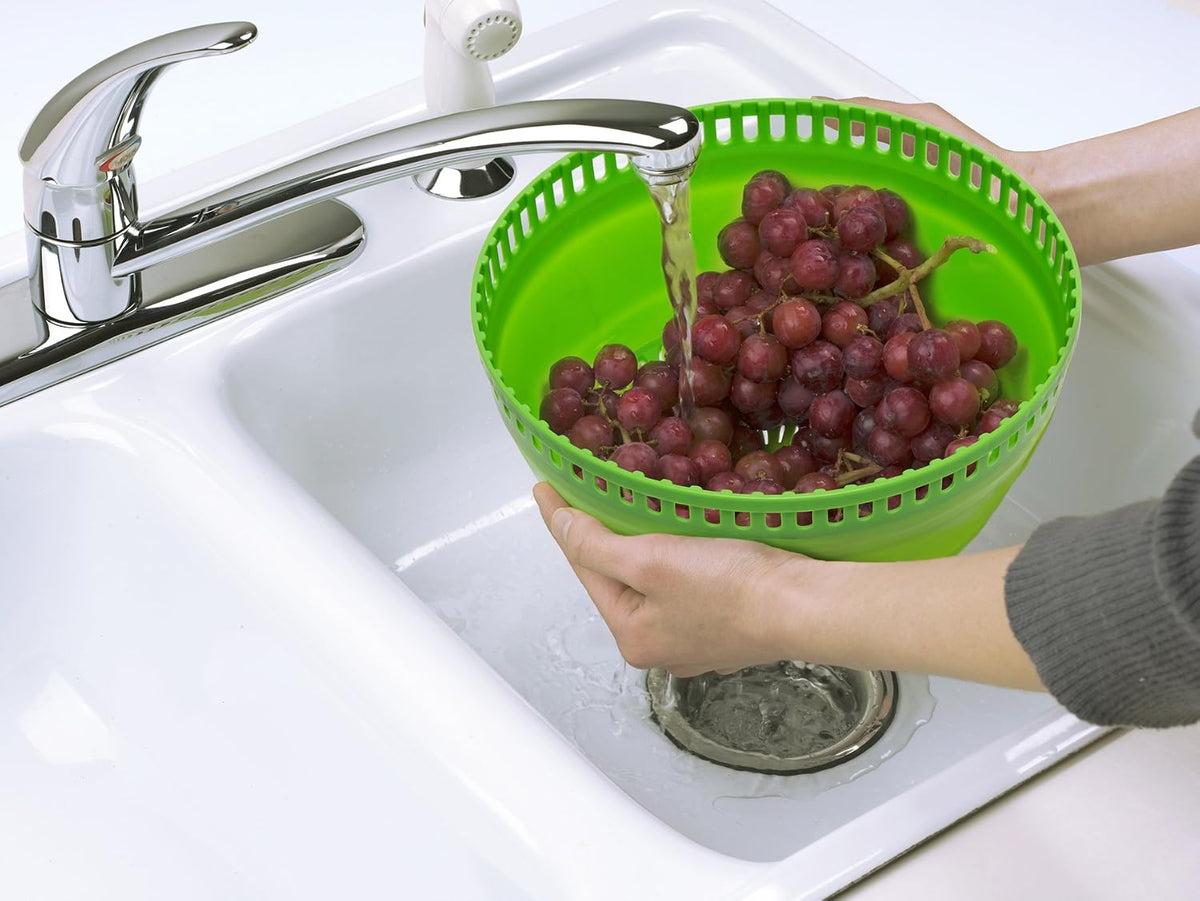 PrepWorks 3 Qt Collapsible Salad Spinner for Quick Salad Washing and Drying