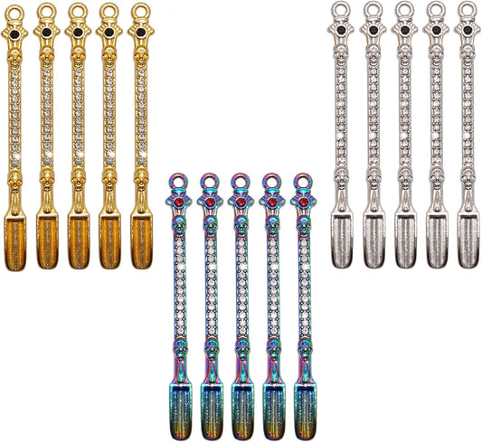 15Pcs Mini Shovel Spoons for Necklace Charms, Keychain Accessories, Measuring Tiny Spoon, Coffee, Sugar and Spices Spoon