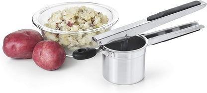 Good Grips Stainless Steel Potato Ricer and Good Grips Large Salad Spinner - 6.22 Qt., White