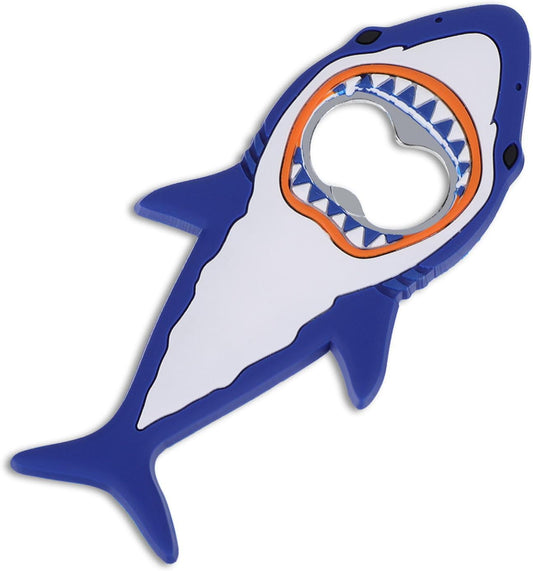 Shark Bottle Opener, Magnetic Beer Bottle Opener for Refrigerator, Silicone Stainless Steel Beer Bottles Openers, Pop Can Soda Can Openers for Boyfriend Husband Father (Blue, 1PCS)